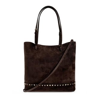 Valentino Garavani Tassen, Dames, Bruin, ONE Size, Su&egrave;de, Suede Bag With Studs