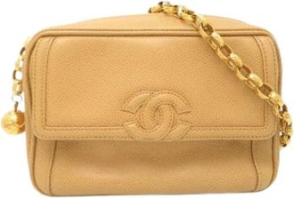 Chanel Pre-owned Vintage Schoudertas - Dames - Vintage Schoudertas - Beige - ONE Size - Leer - Vintage