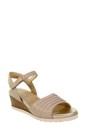 David Tate Kena Ankle Strap Wedge Sandal in Camel Lamb at Nordstrom, Size 7.5