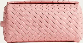 Bottega Veneta Mens Small Cubo Intrecciato Leather Pouch