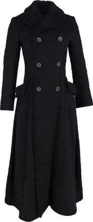 Comme Des Gar&ccedil;ons Comme des Gar&ccedil;ons Double Breasted Boucl&eacute; Long Coat in Black Wool