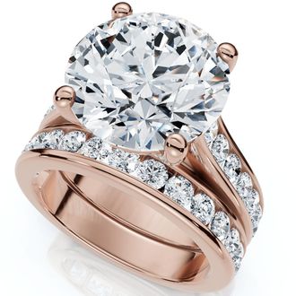 Pompeii3 Certified 6Ct Sharon Diamond Engagement Wedding Ring Set Gold Lab Grown