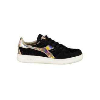 Diadora Black Leather Women Womens Sneaker