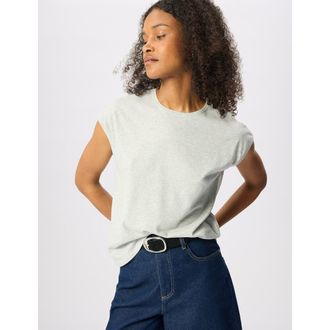 Whistles Cap Sleeve Relaxed Fit T-Shirt in Grey Marl at Nordstrom, Size X-Small