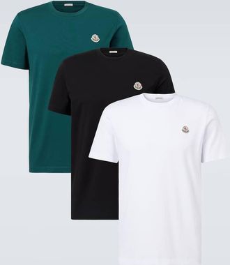 Moncler Set di 3 T-shirt in jersey di cotone