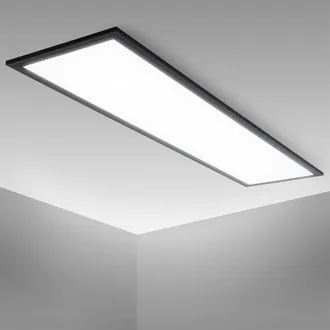 B.K.Licht Pannello Led, 1 Metro, Luce Bianca Neutra 4.000k, 22w, 2.200lm, Plafoniera Con Cornice Nera, 1000x250x65mm - B.k.licht