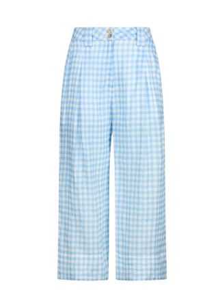 Liu Jo Cropped Vichy Trousers With Front Pleats And Side Pockets