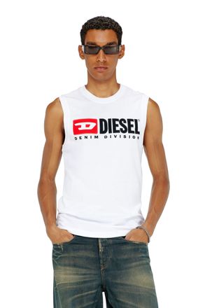 Diesel Tank top with chest logo print - T-Shirts - Man - White
