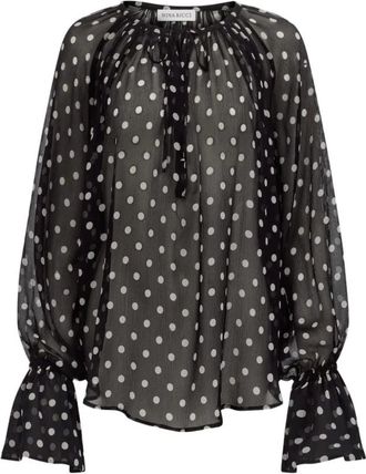 Nina Ricci Blouse met stippenpatroon - Dames - Blouses & Shirts - Zwart - Maat: S