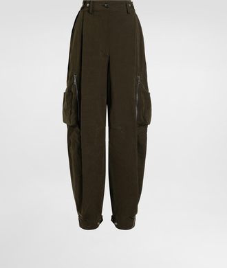 Dolce & Gabbana Waxed Faille Cargo Pants - Woman Pants And Shorts Brown Fabric 40