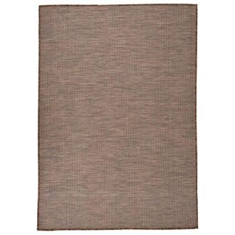 vidaXL Alfombra De Exterior De Tejido Plano Marr&oacute;n 160x230 Cm Vidaxl