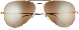 Ray-Ban 58mm Polarized Pilot Sunglasses in Dark Brown at Nordstrom