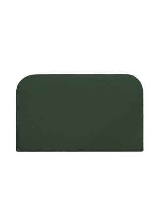 Deco Wood Cabecero tapizado desenfundable de boucl&eacute; verde 200x110cm