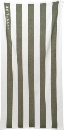 Sunnylife Luxe Beach Towel In The Vacay Olive Stripe