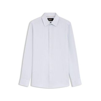 BOSS Slim-fit shirt in striped Italian-made cotton