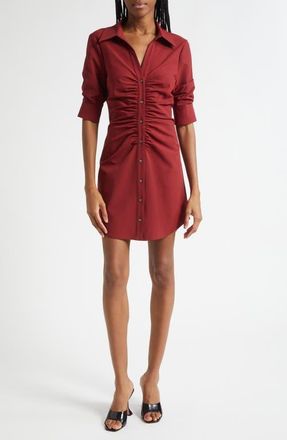 Cinq à Sept Elina Gathered Shirtdress in Wineberry at Nordstrom, Size 00