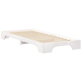 Berkfield Home Floor Bed Frame with Storage White 90 x 220 cm Wood
