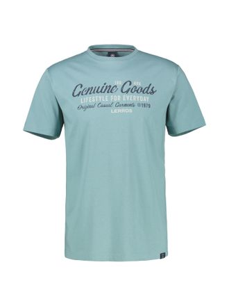 Lerros T-Shirt LERROS T-Shirt unifarben mit Print und 1/2-&Auml;rmeln, Herren, Gr. 4XL, arctic blau, 100% Baumwolle, Rundhals, Shirts T-Shirt
