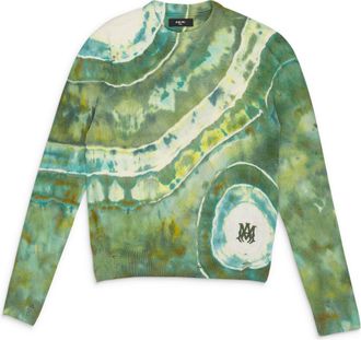 Amiri Green Ma Tie Dye Cashmere Crewneck Sweatshirt