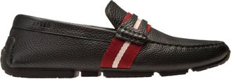 Bally Peitro Stripe Detail Leather Loafers, Brand Size 6.5 ( US Size 7.5 )