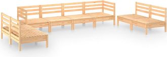 vidaXL Juego De Muebles De Jard&iacute;n 8 Piezas Madera Maciza De Pino Vidaxl