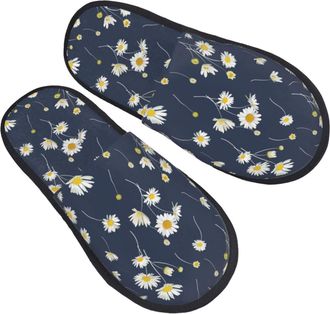 Generic Hotel Slippers Pistil Daisies Flowers Unisex Slippers Soft Cotton Slipper For Travel Hotel Women L