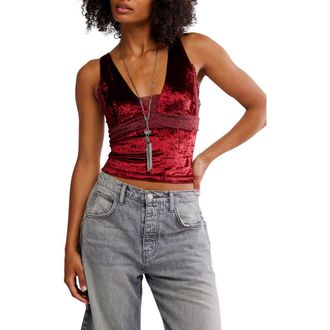 Free People Bed of Rose Velvet Camisole in Garnet Grotto at Nordstrom Rack, Size X-Large