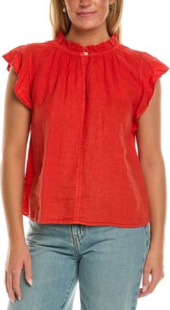 Velvet Semira Short Sleeve Woven Linen Top