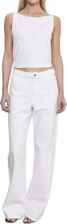 Enza Costa Fluid Jersey Tank In Off White