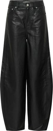 Gestuz GZluciana leren broek - Dames - Broeken - Zwart - Maat: L Zijde