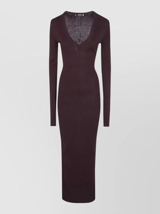 Entire studios long sleeve v neck maxi knit dress