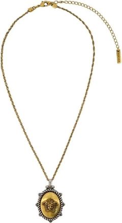 Versace Collar con colgante ovalado Medusa - Accessories - Mujer - Amarillo - ONE SIZE