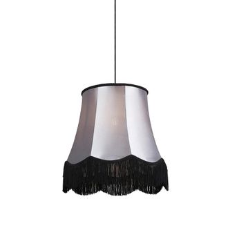 QAZQA Retro/vintage L&aacute;mpara Colgante Retro Negra Con Gris 45 Cm - Granny Pl&aacute;stico /textil Redonda Adecuado Para Led Max. 1 X 60 Watt - Qazqa