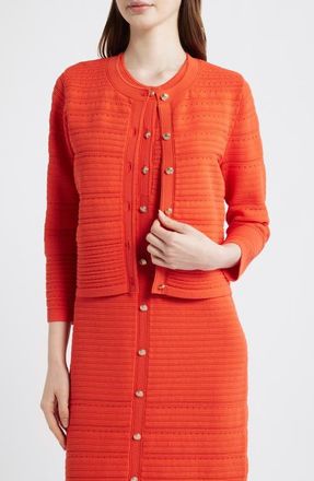 Elie Tahari The Alessandra Cardigan in Orange Dream at Nordstrom, Size X-Large