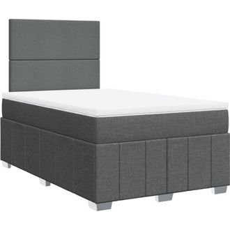 vidaXL Cama Box Spring Con Colch&oacute;n Tela Gris Oscuro 120x200 Cm Vidaxl