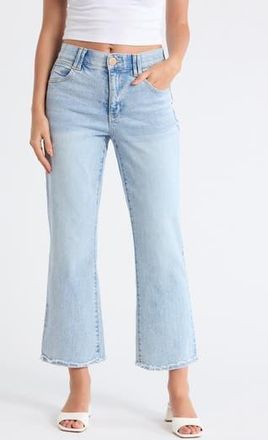 Democracy Scalloped Fray Hem Ankle Flare Leg Jeans in Light Blue Vintage at Nordstrom Rack, Size 14