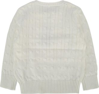 Polo Ralph Lauren Boys Cable-Knit Crew Neck Sweater White Cotton