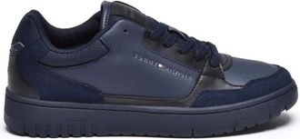 Tommy Hilfiger Schoenen, Heren, Blauw, 46 EU, Leer, Basket Core