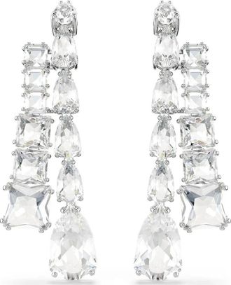 Swarovski Matrix Oorbellen met Hanger - Dames - Oorbellen - Wit - ONE Size - Accessoires