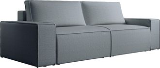 Vente-Unique Sof&aacute; cama de 4 plazas de terciopelo azul AMELIA