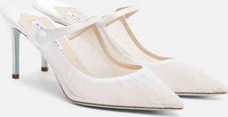 Aquazzura Voile 75 satin-trimmed tulle mules