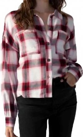 Sanctuary Pocket Detail Button Down Shirt In Viola Plaid