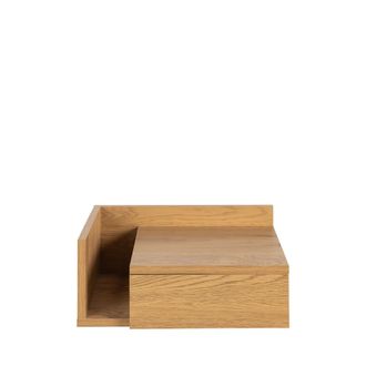 DRAWER Mesa de noche flotante reversible de madera - Madera clara