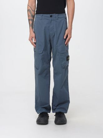 Stone Island Stretch Cotton Twill Cargo Trousers with Logo Badge