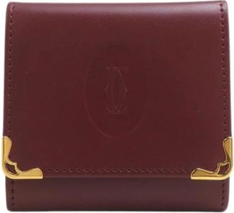 Cartier Pre-owned Portemonnee / Munthouder - unisex - Vintage Accessoires - Rood - ONE Size - Leer - Vintage