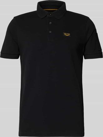 PME Legend Slim Fit Poloshirt mit Label-Stitching Modell TRACKWAY in Black, Gr&ouml;&szlig;e XXXL