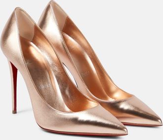 Christian Louboutin Kate 100 metallic leather pumps