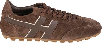 Hogan Brown H693 Logo Low-Profile Sneakers