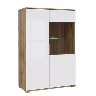 Petits Meubles Vitrina 2 puertas estratificado Blanco marr&oacute;n