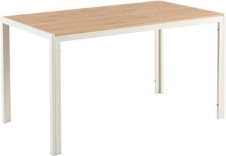 Oviala Mesa de comedor rectangular en mdf blanco